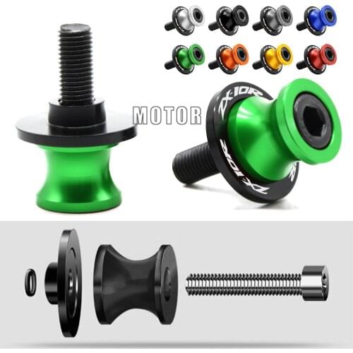 Swingarm Sliders Spools 10MM For Kawasaki Ninja ZX-10R ZX1000 2004-2010 Motorcycle CNC Stand Screws ZX10R ZX 10R ZX 1000 ZX 10 R