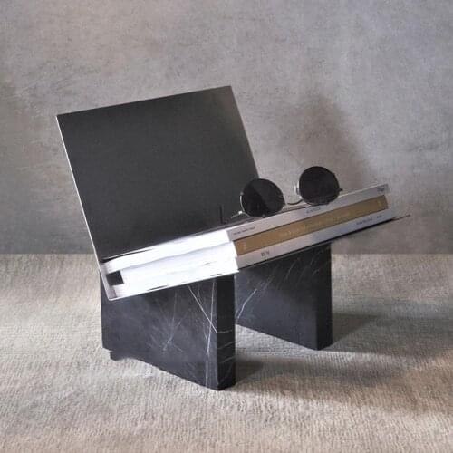 Modern Marble Bookshelf Magazine Rack For Home Living Room Office Metal Floor Storage Rack Decor Art Ornaments Accessories