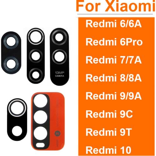 Back Camera Glass Lens + Adhesive Sticker For Xiaomi Redmi 1S 2 2A 3S 3X 4X 4A 5 5A 6 6A 7 7A 8A 8 9 Plus Pro Camera Lens Glass