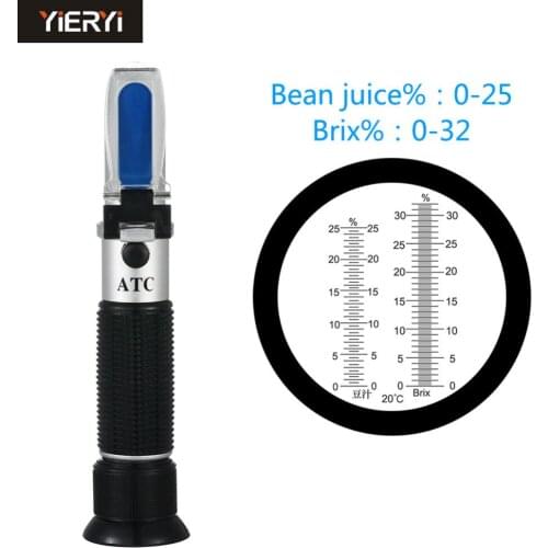 Hot Sugar Content Tester 0-25 % Bean Juice Concentration Meter Refractometer 0-32 % Brix Bean Juice Sweetness Meter Tester