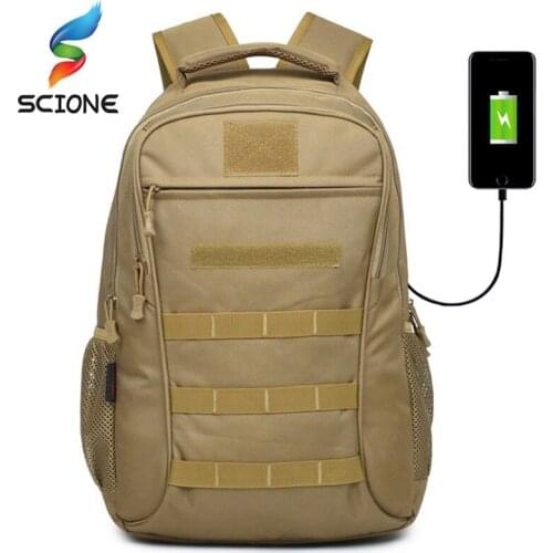 Top Nylon Tactical Backpack 35L Outdoor External USB Muti-Function Climbing Wearable Sports Bag Waterproof Army Travel Rucksack