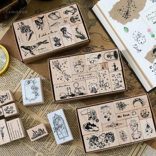 Vintage Poetry Plants Prince Planet decoration stamp wooden rubber stamps for scrapbooking stationery DIY craft standard stamp