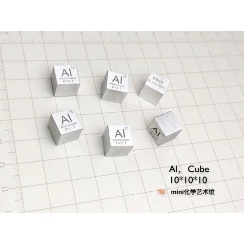 High Purity 4N Aluminum Metal Aluminum Periodic Phenotype Cubes 10mm Average 2.7g Al 99.99 Aluminum Cubes