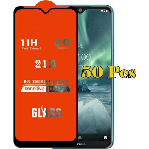 50pcs 21D Tempered Glass Full Glue Cover Film Guard Screen Protector For Samsung Galaxy E02 E62 F02 F12 F12S F22 F42 F52 F62