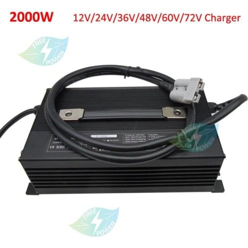 2000W 12V 50A 24V 50A 36V 40A 48V 30A 60V 25A 72V 20A li-ion LiFePO4 battery golf cart Forklift Tricycle charger