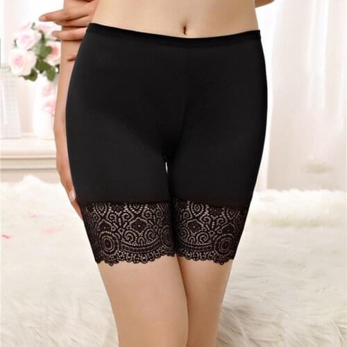 Women Safety Short Pants Lace Shorts Panties Seamless Femme Boyshorts Comfortable Underpants Plus Size Underwear Summer