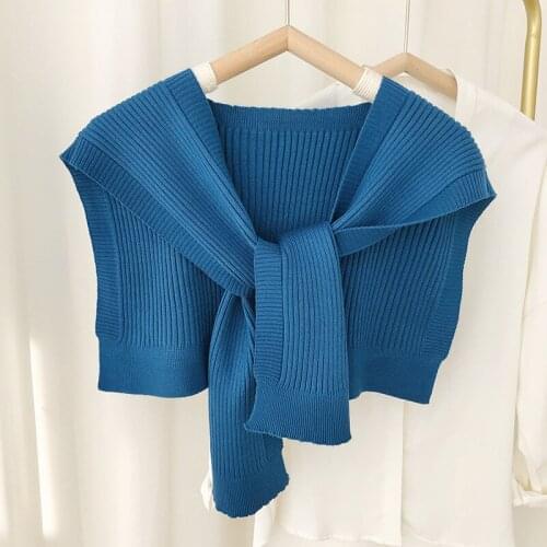 Knitted Detachable Collar Women 201 Knit Neck Fake Collar Winter Women Shawl Warm Scarves Long Sleeve False Collar Decor
