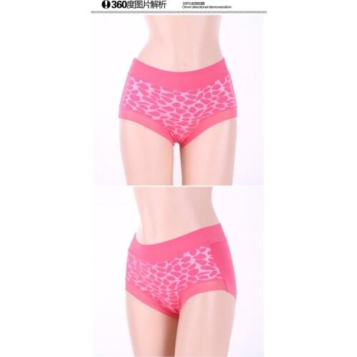 Plus size XXXL(3XL)women dot print underwear 100%bamboo fiber underpants comfortsoft bamboo fiber stretch briefs 6pcs/lot