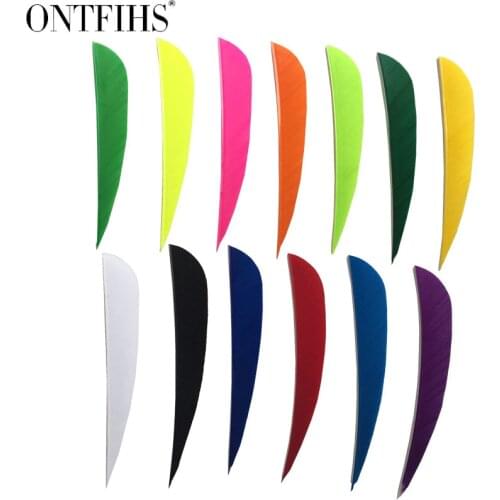 100Pcs ONTFIHS 3 Inch Arrow Feathers Water Drop Archery Hunting And Shooting Fletches Fletching