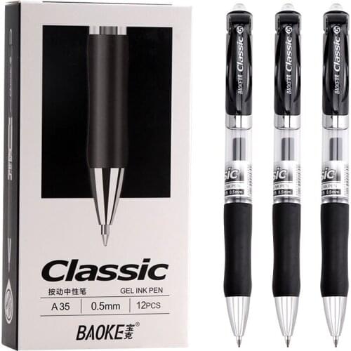 12 Baoke Press Neutral Pen A35 Signature Pen 0.5mm Press Conference Neutral Pen Press Doctor Prescription Pen Red Medical Office