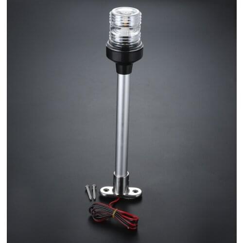 12" Fold Down LED Boat Navigation Light for Yacht Marine Stern Anchor Light 12~24 V Sailing Signal Light 4000~4500K Pure White