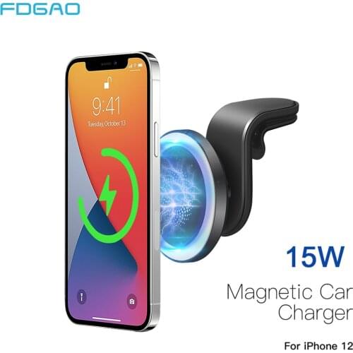 15W Magnetic Wireless Car Charger Phone Holder For Apple iPhone 12 Pro Max Mini Qi Fast Charging Air Vent Mount Stand Bracket