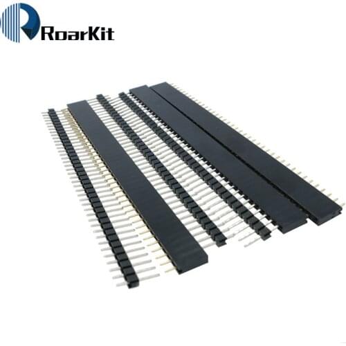 40pcs/lot 2.54mm 40P Female Single Row +40P male single Row header each 20pcs