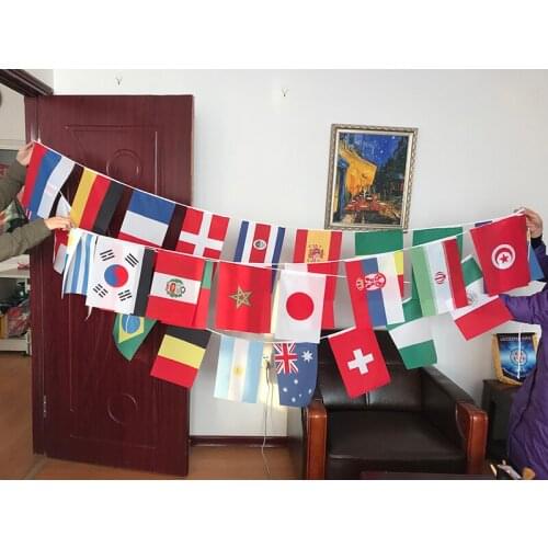 32countries different Countries String Flag International World Banner Bunting bar home party decoration