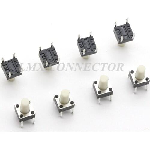 500PCS White Push Button Switches 6X6X4.3/4.5/5/5.5/6/6.5/7/7.5/8/8.5/9/10/12/13mm DIP 4P Tactile Switch