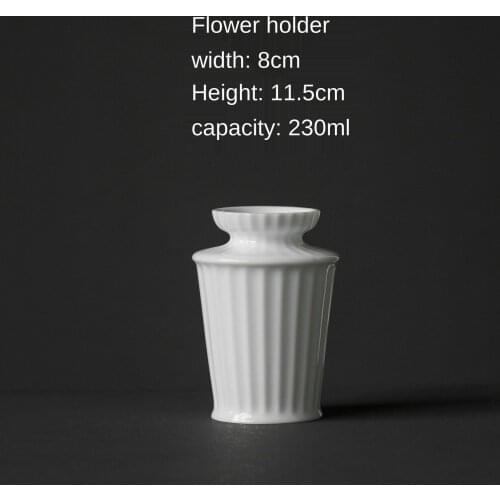 White Porcelain Vase Multi-Purpose Vintage Vase Hydroponic Flower Small Basin Ceramic Living Room Decoration Flower Pot
