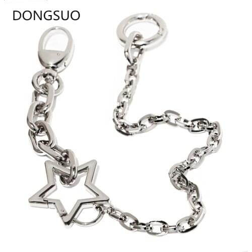 Aluminum chain strap silver metal chain 1.4cm 0.8CM star lock for Designer handbag bag purse replacement Accessories Hardware