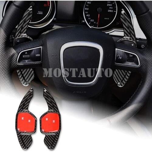 For Audi A1 A3 S3 A4 S4 A5 S5 A6 S6 A7 S7 A8 S8 Q5 Q7 TT TTS TT-RS Real Carbon Fiber Steering Wheel Paddle Shifter Black/Red