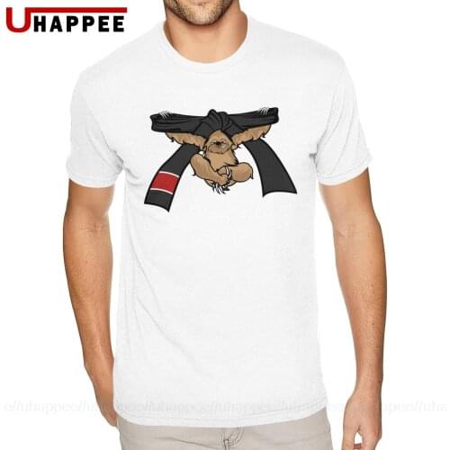 Lovely Sloth Jiu Jitsu Shirt Bjj Black Belt T Shirts Mens Top Quality Short Sleeved Heavy Cotton O Neck Tees