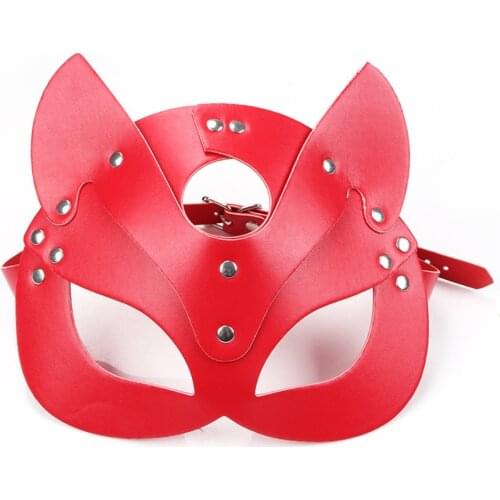 Hot Leather Face Mask Women Sexy Exotic Female Half Face Fox Cosplay Leather Halloween Party Ball Punk SM Adult Game Babydolls