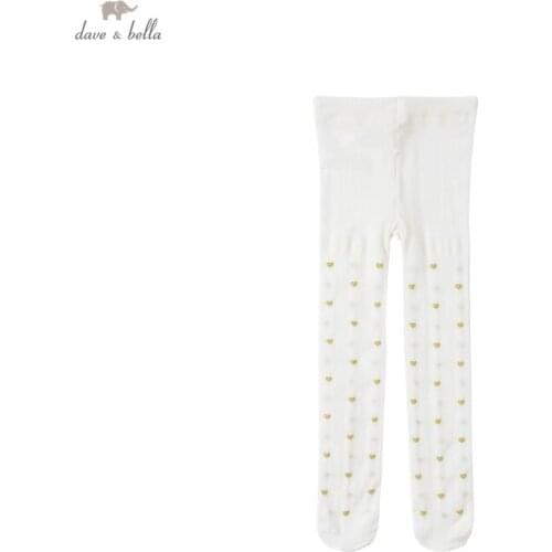DB17654 dave bella summer infant baby girls lolita heart print leggings children fashion leggings