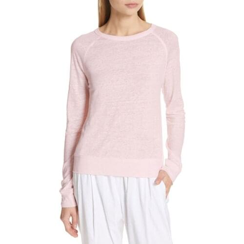 Summer Long Sleeve Raglan Linen Women T-shirt