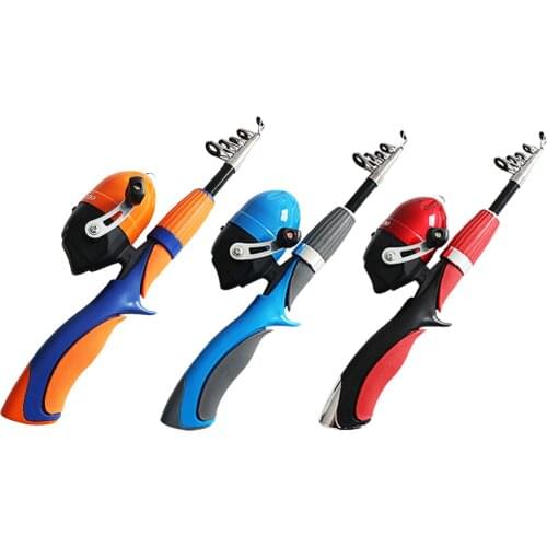 Kids Fishing Pole Set Full Kits With Telescopic Fishing Rod And Spincast Fishing Reel Baits Hooks Freshwater Travel Pole Set