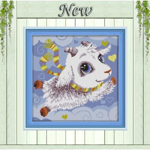 The cute little goat lovely animal Counted Printing on Canvas DMC 14CT 11CT Cross Stitch DIY DIY Needlework Kits Embroidery Sets