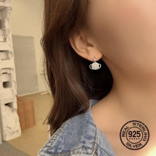 New 925 Silver Needle Cosmic Earrings For Women Korean Fashion Students Daily Simple GIrl Party Gifts Creative Jewelry INEFFA