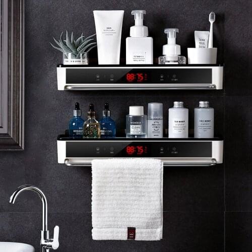 Punch-free Bathroom Organizer Shelf Cosmetic Shampoo Storage Rack Bath Kitchen Towel Holder Household Items Bathroom Accessories