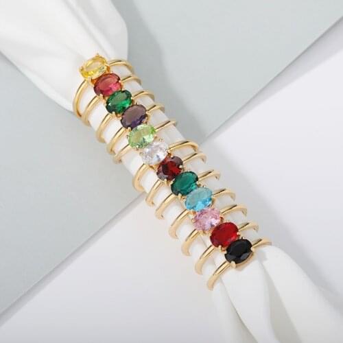 Oval Crystal Birthstone Rings For Women Birthday Stone Couple Finger Ring Gold Jewelry 2021 Boho Cute Wedding Party Gift