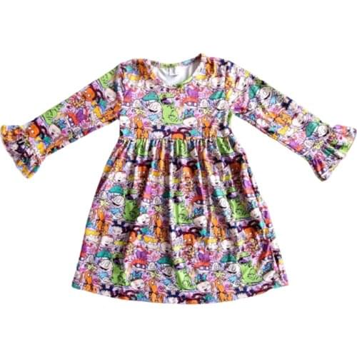 Baby girl long sleeve dress childrens clothing hot selling cartoon dress 0-16 years old 20