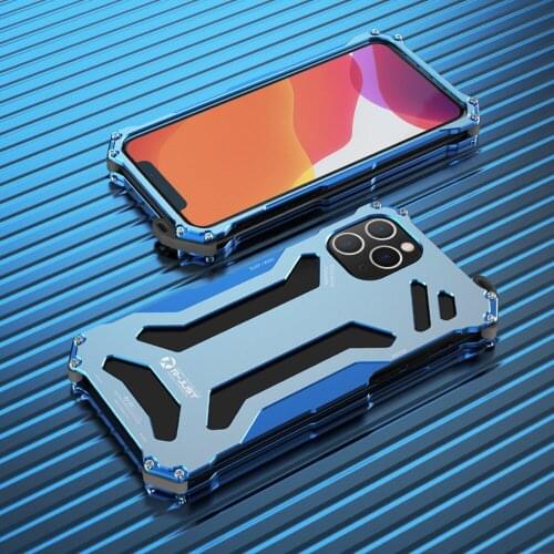 R-JUST Metal Armor Case For iPhone 12 Luxury Full Protective Phone Cover For iPhone 12 iPhone 12 Pro Max Shockproof Hard Shell