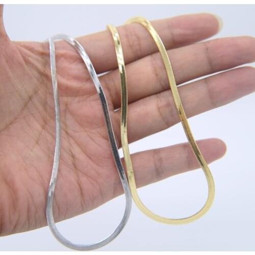 Sale Collier 2019 Collar Herringbone Snake Chain Choker Necklace For Women girl silver plated Fashion steampunk boho necklaces