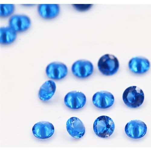Size 1mm~3mm Round Shape Sea Blue Nano Synthetic Gems Stone