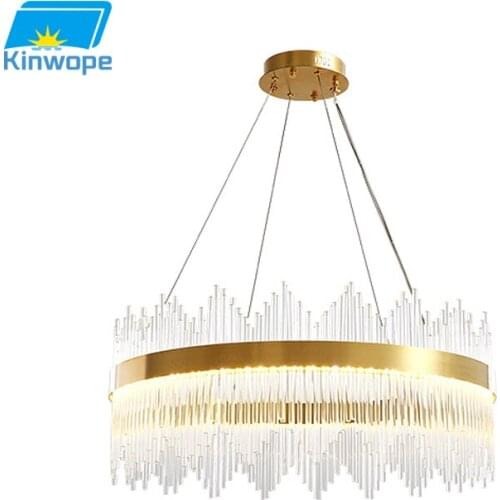 Light luxury chandelier simple modern bedroom crystal lamp 2021 new atmospheric living room lamp dining room lamp household lamp