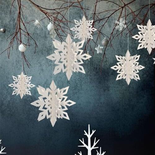 Christmas Decorations Frozen Party Snowflakes 3D Hollow Snowflake Xmas Hanging Ornament Fake Snow for Home New Yer Navidad Decor
