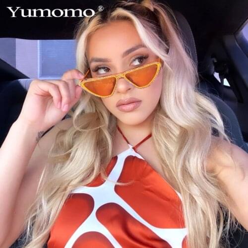Diamond Triangle Rimless Sunglasses Women Men Brand Designer Rhinestone Polygon Sun Glasses Female Shades Multicolor UV400