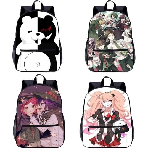 Danganronpa Student Backpack Multiple Colour Japanese Anime Protable School Bag Large Capacity Bag Cartoon Print Cute New 20L