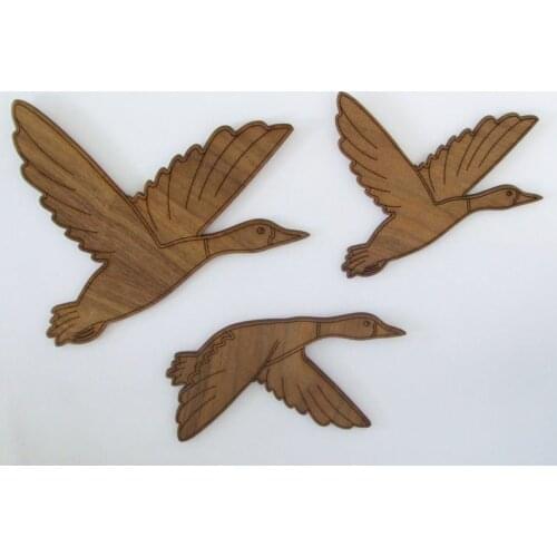 Three Reversible Vintage Wooden Flying Swallow Sets For Wall Art, Gifts, And Home Decoration-Including Wall Mount Kit