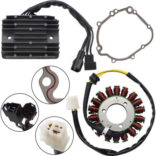 Motorcycle Voltage Rectifier+Gasket+Ignition Magneto Stator Coil For Suzuki GSXR600 GSXR750 31401-01H20 31401-01H21 32800-47H00