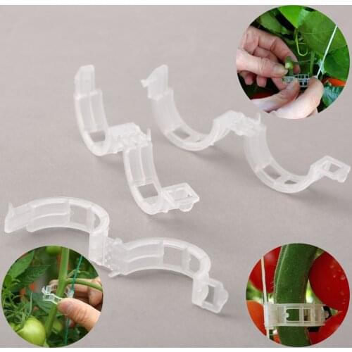100Pcs/Pack Plastic Plants Grafting Sling Clips Vegetable Vines Tomato Cucumber Fastener Bush Tendril Binder Farming Fixing Clip