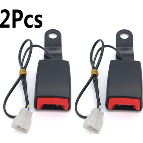 13.5mm Car Front Seat Belt Buckle Padding Socket Plug Connector+Warning Cable