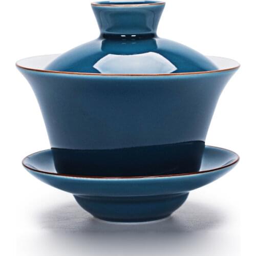 200ml Exquisite Famous Guan kiln tea set Gaiwan,porcelain tea bowl set covered bowl with lid cup saucer China cup bowls