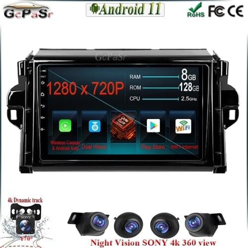 Android 11 For Toyota Fortuner 2 2015 - 2020 Car Radio Multimedia Video Player Navigation GPS Android No 2din 2 din dvd