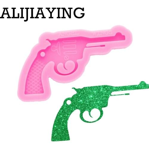 DY0553 Super Glossy Gun Keychain Silicone Mold Epoxy Craft Molds DIY Polymer Clay Resin Crafting Mould Jewelry Tools