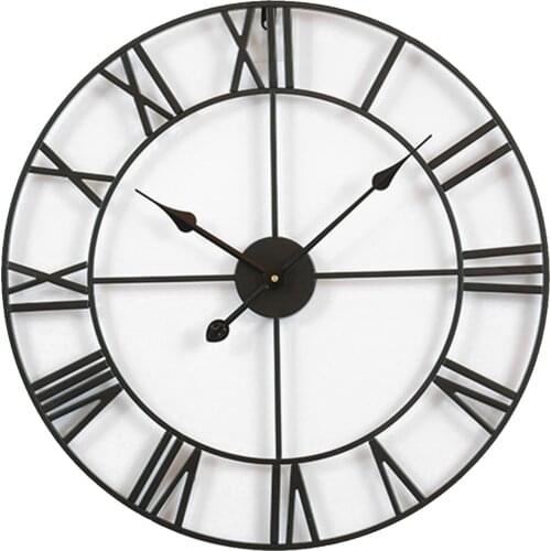 Elegant White Round Wall Clock European Style Roman Clock Decoration Clock Living Room Large Vintage Wall Clock Diameter 50/60cm