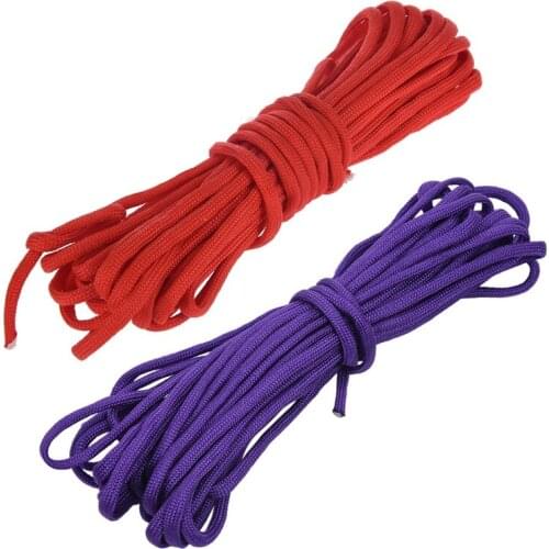 ELOS-2 Pcs Paracord 550 Parachute Rope 7 Core Strand for Climbing Camping Buckle Rope Red & Purple 25FT