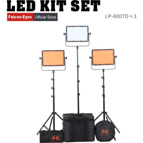 Falcon Eyes 36W Photography Equipment LED Panel Light 3200/5600K Portable For Video Studio Interview Movie Shooting DV-600 Kit