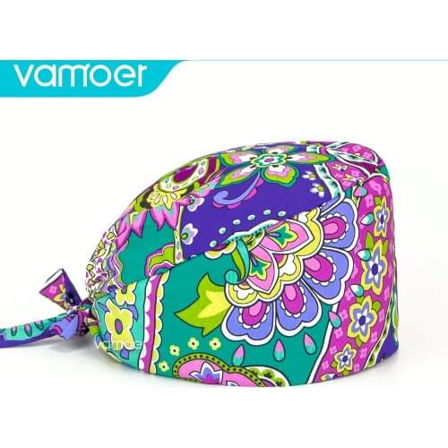 Surgical cap dental women scrub cap High-quality printing scrub hats for women and men Pet doctor work cap